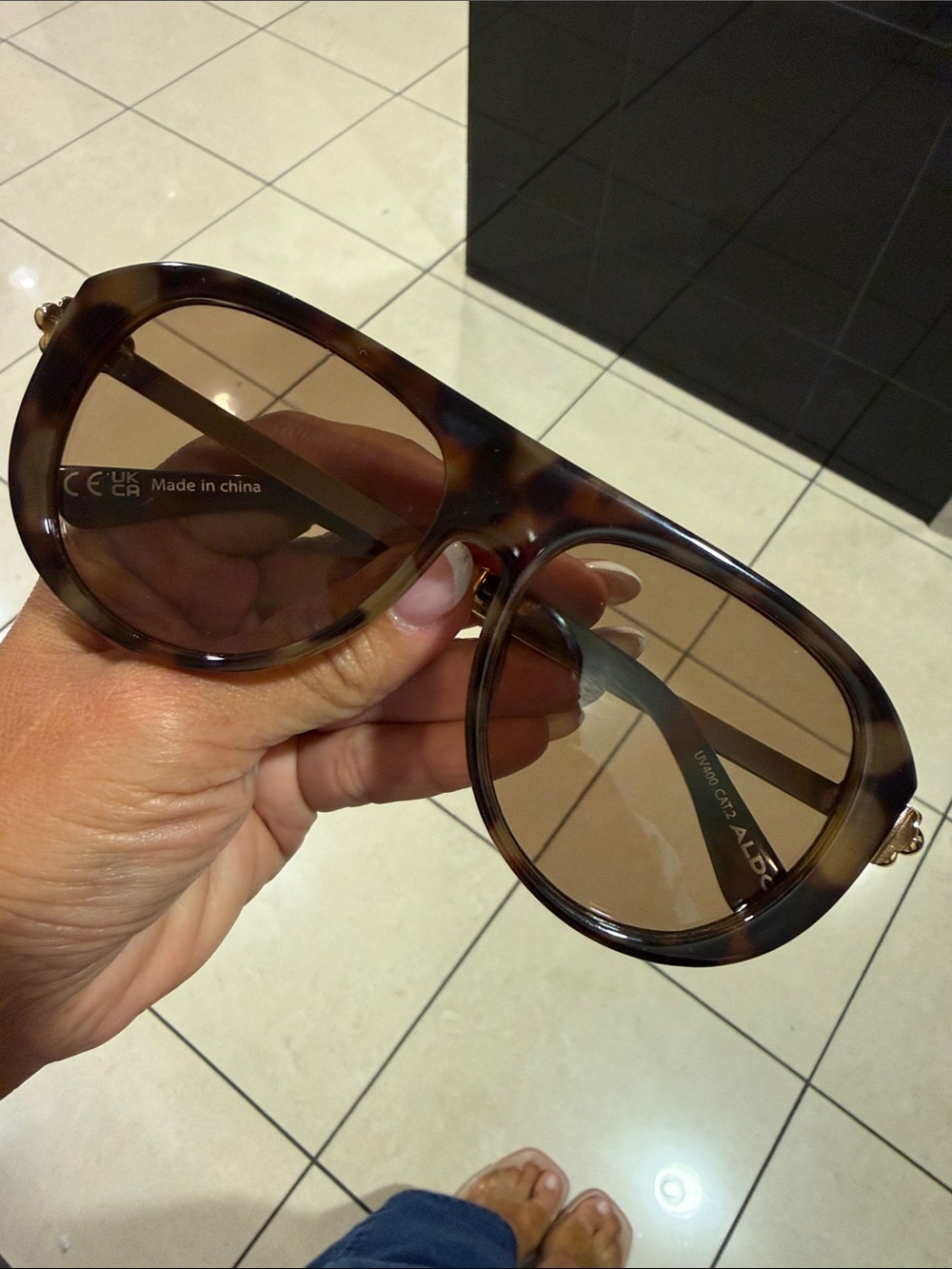 Like New Aldo Women's Tortoiseshell Frame Sunglasses with Brown Lenses